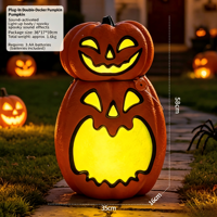 Nouvelle figurine lumineuse à piquer dans le sol pour Halloween, décoration transfrontalière : fantôme, citrouille, squelette, sorcière pour aménagement de scène extérieure de jardin