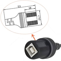 Étanche USB 2.0 B mâle à femelle rond montage sur panneau USB B câble d'extension pour imprimante Scanner tresse blindage