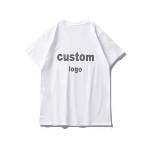 Custom Logo Printed Men <b>White</b> Cotton T-Shirt Short Sleeve O-Neck Casual Jersey Fit Regular Length T Shirt For Mens - Product Image 1
