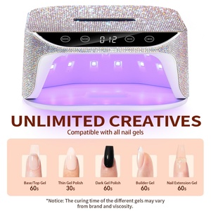 Equipo de Uñas de Nuevo Diseño, Secador de Uñas Inalámbrico de Alta Potencia, Máquina de Manicura Profesional, Lámpara de Uñas UV LED con Diamantes de Imitación - Product Image 5