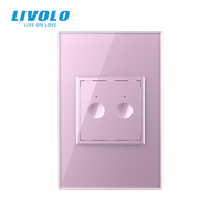 LIVOLO 美国/澳大利亚标准 2 位 1 路触摸开关 耐热 PC 工艺 45mm*45mm 功能按键 响应时间 0.1 秒