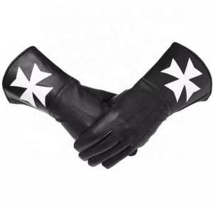 Guantes de piel para masón, guantes de caballero templario, personalizados, de piel, color negro, venta al por mayor - Product Image 1