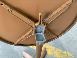 Venta al por mayor de madera de aspecto de aluminio redondo cafetería bar mesa de cóctel - Product Image 6