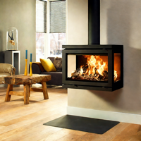 Poêle à bois autonome haute efficacité pour intérieur, chauffage domestique, foyer à bois véritable pour villa et salon