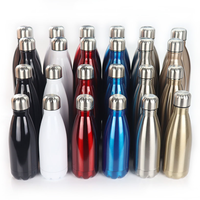 Termos Olahraga Luar Ruangan 500Ml, Termos Stainless Steel Dinding Ganda Bentuk Cola, Botol Air