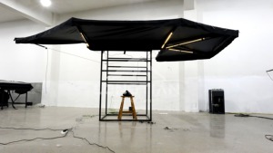 Auvent de voiture XL 270 degrés à double poteau, semi-éclairé par LED, en Oxford 600D et PVC 1000G, avec pied réglable en forme de pignon de prune, 2M 2.5M, 8 couleurs, OEM, imperméable - Product Image 2