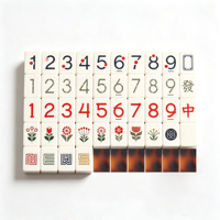 Tuiles de mahjong en acrylique personnalisées, motif floral, jeu de mahjong pour les fêtes de famille, jeu de table