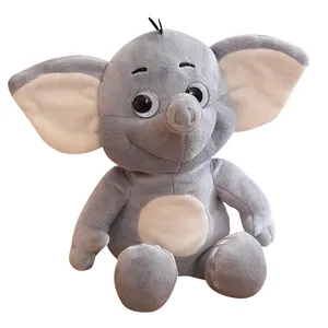 新设计10英寸毛绒动物玩具大象提示毛绒大象大耳朵飞毛绒大象玩具