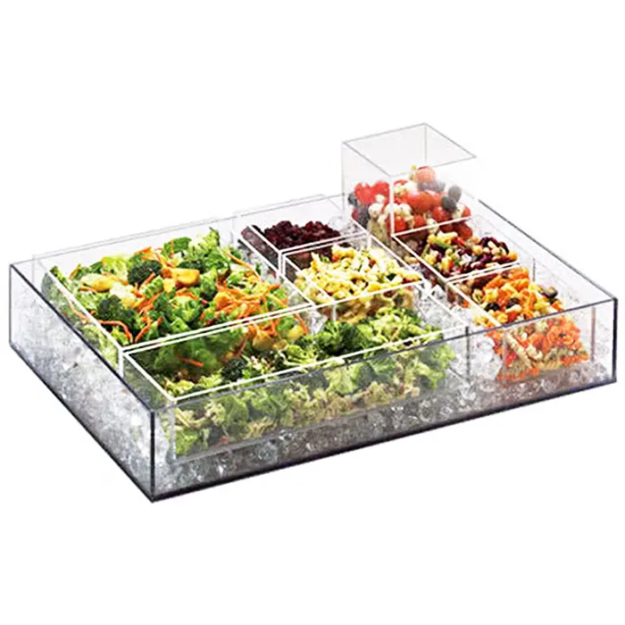 Özel kare şeffaf akrilik yiyecek kasesi büyük akrilik salata kaseleri