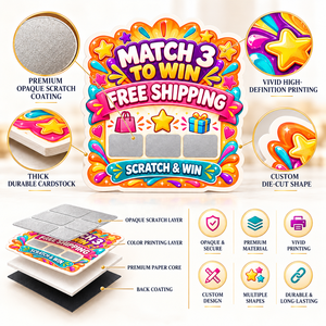 Tarjeta Rasca y Gana con Impresión Digital a Color, Logotipo Personalizado, Precio de Fábrica, Juego de Seguridad con Premios Emocionantes - Product Image 3