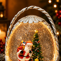 Panier de cadeaux de Noël promotionnel, globe à neige, lanternes de Noël, matériau ABS, lumières LED