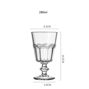 Copa de cristal sin plomo Vintage, copa de cristal de diamante, copa de vino tinto con encaje en relieve, copa de cristal para helado Vintage, yogur, postres - Product Image 6