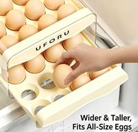 Conteneur de rangement pour œufs de type tiroir, très bien noté, en plastique transparent, pour réfrigérateur, cuisine, maison, plateau de conservation des œufs frais