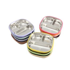 7 1/2 "แผ่นดูดสแตนเลสแขนซิลิโคนที่ถอดออกได้ปลอดสารพิษ BPA เด็กทารกที่ไม่แตกหัก - Product Image 1