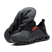 Nouvelles chaussures de sécurité légères à embout en acier pour hommes, baskets de travail industrielles respirantes en maille, anti-écrasement et anti-perforation