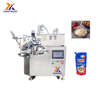 Machine de remplissage et de scellage automatique rotative de bureau pour détergent à lessive, shampoing, gelée, lait, avec système d'auto-amorçage
