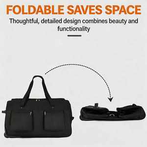 Large Capacity Foldable Travel Bag Waterproof Multi Functional Wheeled Duffel Bag for Business Travel <strong>Weekend</strong> Getaway <strong>Trip</strong> - Product Image 5