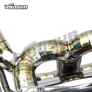 ท่อไอเสียไทเทเนียม Boska แบบตรงรุ่นสำหรับ Lamborghini Revuelto 6.5L V12 ปี 2023-2025 สำหรับรถแข่ง พร้อมฐานวาล์วแบบโรงงาน OEM - Product Image 4