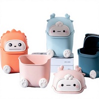 Mini poubelle compacte en plastique avec couvercle rabattable, petite corbeille à déchets de bureau, organisateur pour table basse de salon ou comptoir