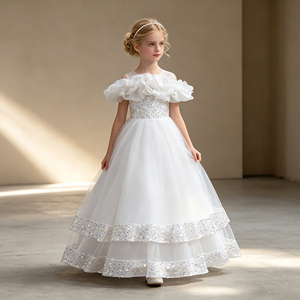 <span class=keywords><strong>Robe</strong></span> <span class=keywords><strong>de</strong></span> princesse pour fille <span class=keywords><strong>de</strong></span> 12 ans, modèle fantaisie, à épaules dénudées, avec design superposé et bouffant, idéale pour mariage ou demoiselle d'honneur - Nouvelle collection très prisée - Product Image 5