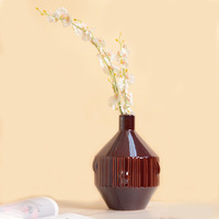 Vase en céramique violet classique fleurs fraîches arrangeur hydroponique pour Table à manger porcelaine ornement entrée Relief décoration