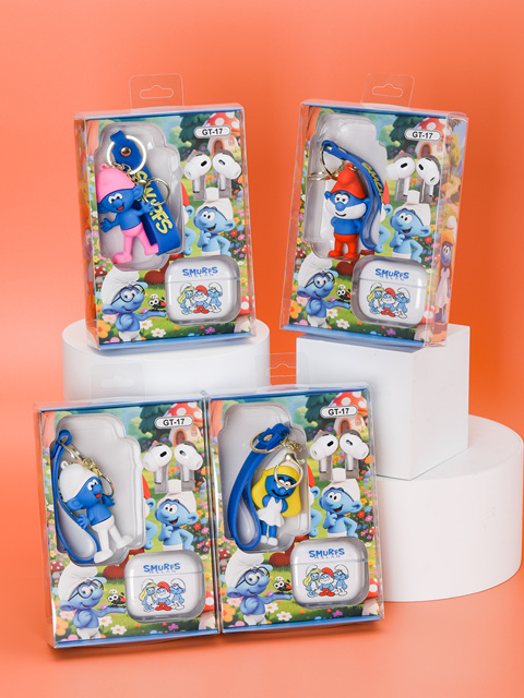 GT-17 Themed Wireless Earbuds, Cute Cartoon TWS Bluetooth Headphones with Keychain, Noise Reduction In-Ear Earphones