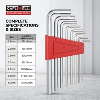KAFUWELL KH5035 Set Kunci Hex Metrik 8 Buah Bahan Baja Chrome Vanadium Bentuk L Kunci Allen 1.5-6 mm Tersedia Dari Stok Mencari Grosir