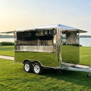 Carrito de Acero Inoxidable Popular en Alemania para Venta de Hot Dogs y Patatas Fritas, Remolque Móvil para Postres de Chocolate y Camping, Camión de Comida en Venta - Product Image 1