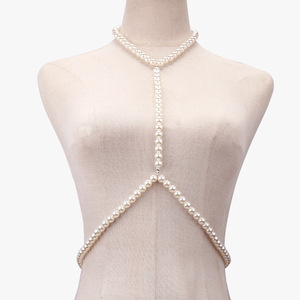 โซ่คล้องตัวแฟชั่นประดับมุก โซ่คาดเอวสไตล์ฮิปฮอปสำหรับใส่ไปทะเล แบบเส้นเดียวประดับมุกเทียม - Product Image 3