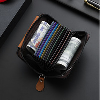 Nouveau portefeuille accordéon pour homme avec double boucle, grande capacité, multifonctionnel, pour permis de conduire et cartes décontractées