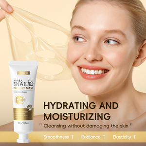 Masque facial peel-off à la feuille d'or 24K et à la bave d'escargot, adoucit la peau, resserre les pores, nettoyage en profondeur, contrôle du sébum, hydratant, format voyage, offre OBM - Product Image 3