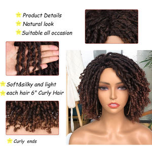 Venta caliente barato cabello sintético <span class=keywords><strong>pelucas</strong></span> para mujeres negras africanos corto rastas Peluca <span class=keywords><strong>de</strong></span> Locs ganchillo pelo trenzado <span class=keywords><strong>pelucas</strong></span> - Product Image 3
