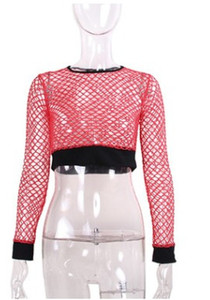 Sexy résille voir à travers Y2k haut court T-shirts femme 2025 été à manches longues t-<span class=keywords><strong>shirt</strong></span> pour les femmes - Product Image 5