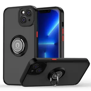 Casing ponsel Ring Shadow baru, aksesori pelindung ponsel Anti jatuh magnetik sensasi kulit 2 in 1 untuk iPhone15 pro