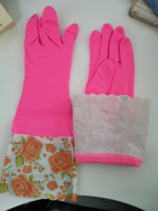 ホットメールロングピンク暖かいコットンPVC家庭用ゴムSarung Tanganカスタマイズプラスチック手袋] - Product Image 6