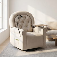 Fauteuil de massage pivotant et à bascule moderne pour la maternité, idéal pour salon, extérieur et appartement, avec plateau amovible et support téléphone