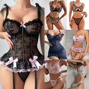 Venta al por mayor: Nuevo conjunto de lencería de lujo de malla con tirantes para mujer, <span class=keywords><strong>tallas</strong></span> <span class=keywords><strong>grandes</strong></span>, <span class=keywords><strong>ropa</strong></span> íntima <span class=keywords><strong>Shein</strong></span> al por mayor - Product Image 6