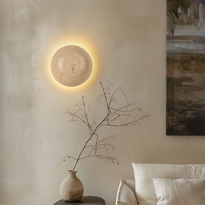 Lampe murale <span class=keywords><strong>LED</strong></span> silencieuse jaune en pierre, design rétro, pour chambre à coucher, chevet, gîte, hôtel, ambiance intérieure, couloir, avec interrupteur mural - Product Image 4