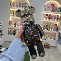 Mainan Bearbrick 28cm 400% Punk Bear brick 400% Figur Bearbricks Model Ornamen
