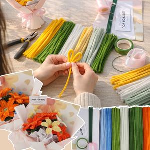 กล่องของขวัญช่อดอกทานตะวัน ชุดอุปกรณ์งานฝีมือ DIY ครบชุด สำหรับทำช่อดอกไม้สุดตระการตา พร้อมริบบิ้นมุกและกระดาษห่อพรีเมียม พร้อมมอบเป็นของขวัญ - Product Image 4