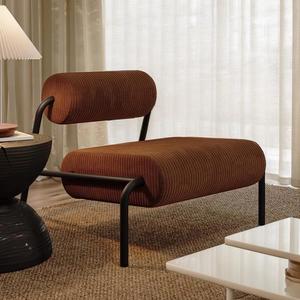Mid-century Modern Corduroy Single <b>Sofa</b> Chair with Iron Frame Designer Leisure Chair for Bedroom Indoor Furniture - Product Image 5