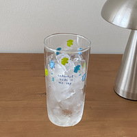 Tasse à eau en verre vintage japonaise motif oiseaux et poissons, grande capacité 400 ml, résistante à la chaleur, pour la maison et le bureau