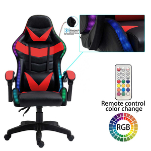 Chaise de jeu RGB pivotante à 360 degrés, rouge, Silla <span class=keywords><strong>Gamer</strong></span>, meilleure chaise de jeu OEM pour <span class=keywords><strong>PC</strong></span>, éclairage en cuir, qualité européenne, chaise de jeu LED avec haut-parleur - Product Image 6