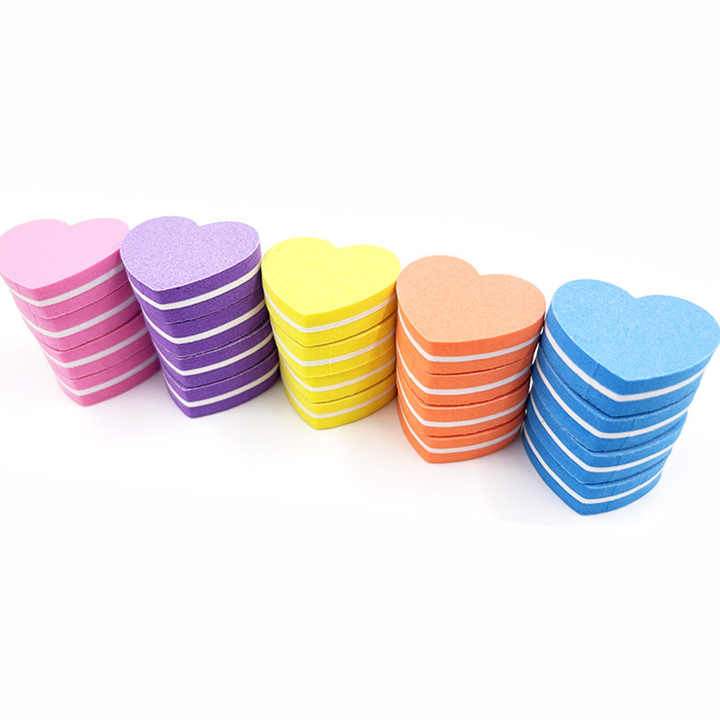 Heart Shape Doublesided Mini Nail File Sponge Nail Polish Sanding