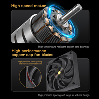 Ventilateur de refroidissement CPU Lovingcool, nouveau design, 6 caloducs, sans lumière, radiateur à double tour, noir, avec affichage de la température