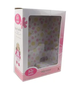 Custom Grote Clear Speelgoed Pakket Papier Doos Met Transparant Venster Voor Tall Baby Meisjes Pop Gift Verpakking