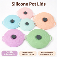 Ensemble de couvercles de casserole en silicone de qualité alimentaire, résistants à la chaleur, flexibles, ajustement universel, plusieurs tailles pour soupes et ragoûts