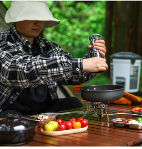 Réchaud pliant portable à trois brûleurs résistant au vent pour <span class=keywords><strong>camping</strong></span> en extérieur, <span class=keywords><strong>barbecue</strong></span> de pique-nique, cuisson à flamme haute, <span class=keywords><strong>gaz</strong></span> butane en cartouche, <span class=keywords><strong>gaz</strong></span> plat - Product Image 2