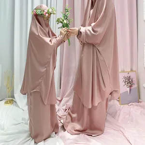 Wholesale Muslim Prayer Dress Abaya Jiabab Head Scarf Islamic Pray Abaya Mommy & me Women Kids Hijab Dress Islamic Clothes Robe