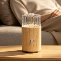 Diffuseur d'huiles essentielles en verre avec lumières LED 7 couleurs, brume froide, aromathérapie, utilisé dans la chambre familiale, le spa